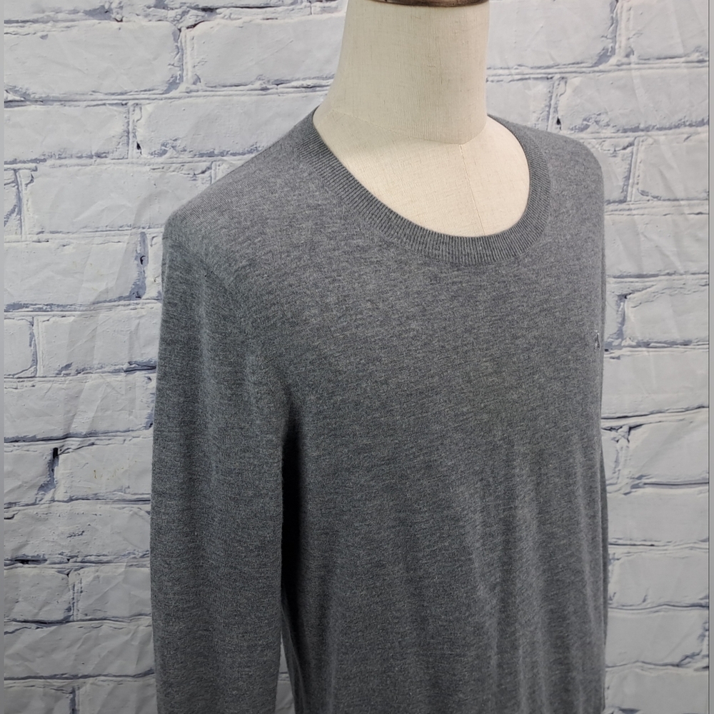 Burberry Men's Sweater 100% Cashmere Equestrian Knight Gray Pullover Size Large - Picture 3 of 16